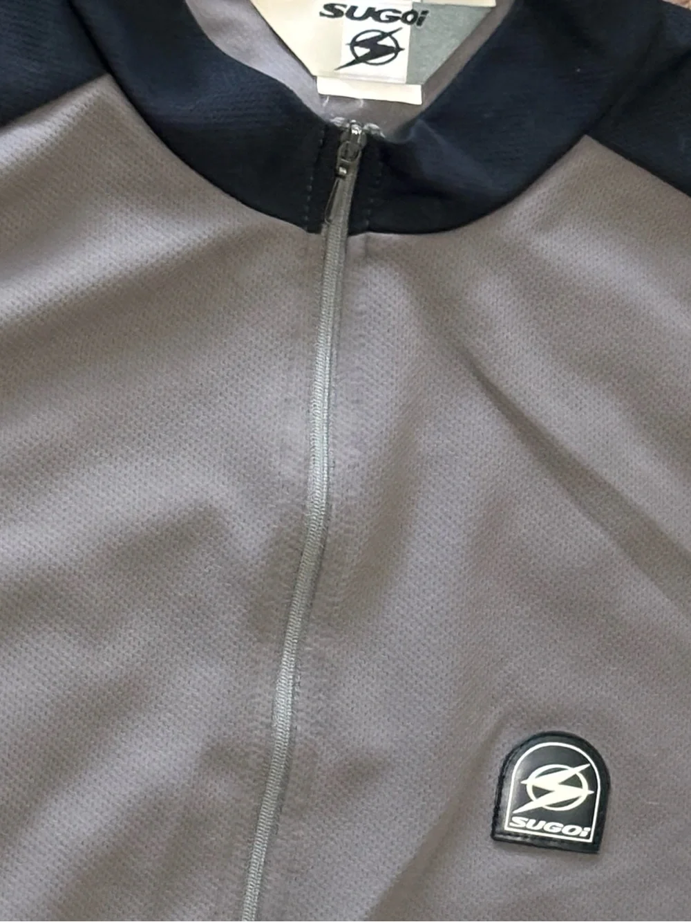 Athletic Cycling Performance - Gray Black Colorblock Zip Pullover Jacket - XL